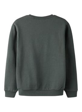 Sweat à capuche Name It girl power vert foncé pour fille