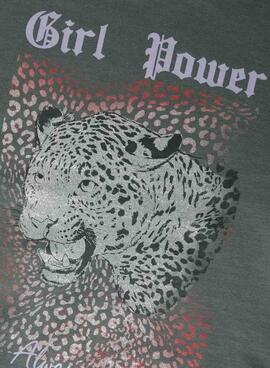 Sweat à capuche Name It girl power vert foncé pour fille