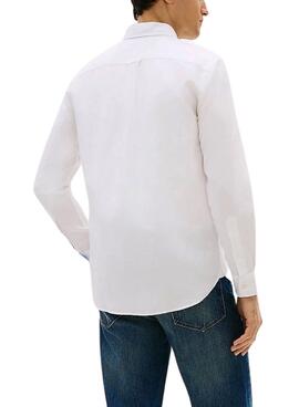 Chemise en lin Tommy Hilfiger Linen Blend blanc pour homme.