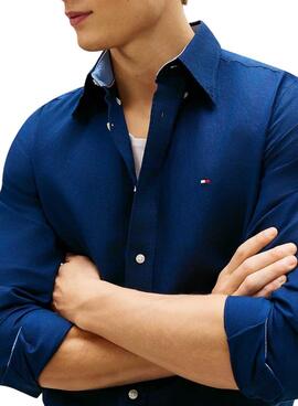 Chemise en lin Tommy Hilfiger Linen Blend bleu marine pour homme