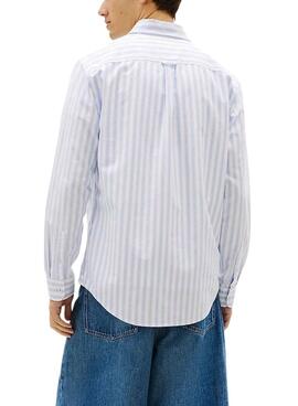 Chemise Tommy Hilfiger Stripe Oxford à rayures bleues pour homme