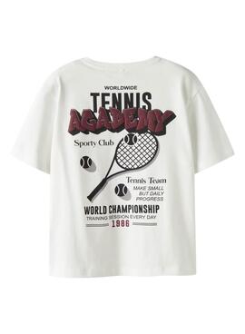 T-shirt Name It tennis academy beige pour enfant