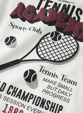 T-shirt Name It tennis academy beige pour enfant