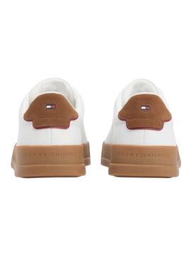 Chaussures Tommy Hilfiger Court blanc et marron pour homme.