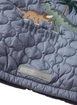 Veste matelassée bleu-gris dinosaures pour garçon Name It Marlon