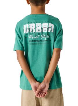 T-shirt Name It Benna avec impression urbaine verte pour garçon