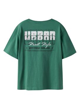 T-shirt Name It Benna avec impression urbaine verte pour garçon