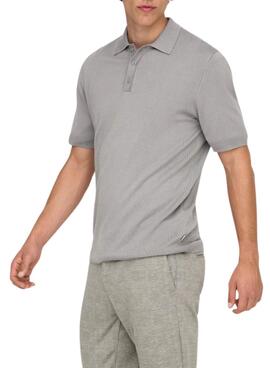 Polo Only and Sons Wyler gris pour homme