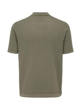 Polo Only and Sons Moon vert pour homme