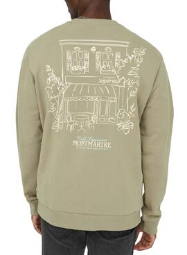 Sweat à capuche Only and Sons Cesc vert pour homme