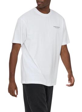 T-shirt Only and Sons Fred Bakery blanc pour homme