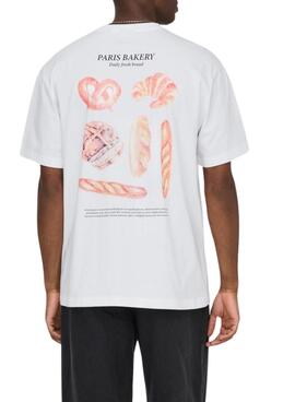 T-shirt Only and Sons Fred Bakery blanc pour homme