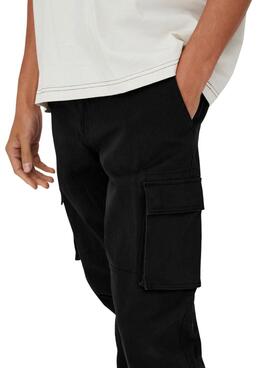 Pantalon Only and Sons Cam carga noir pour homme.