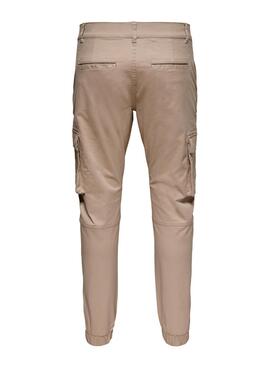 Pantalon Only and Sons Cam cargo beige pour homme