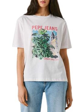 T-shirt Pepe Jeans Martha blanc pour femme