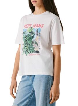 T-shirt Pepe Jeans Martha blanc pour femme