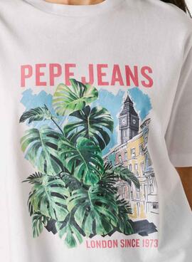T-shirt Pepe Jeans Martha blanc pour femme