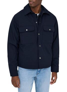 Chemise matelassée marine pour homme Only and Sons David