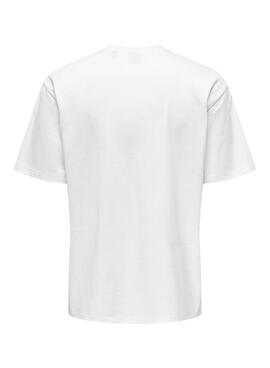 T-shirt Only and Sons Fred blanc pour homme