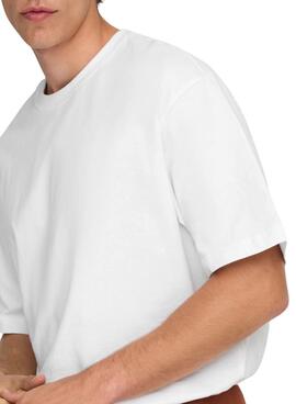 T-shirt Only and Sons Fred blanc pour homme