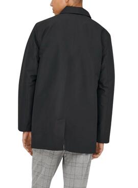 Manteau noir Only and Sons Hall pour homme