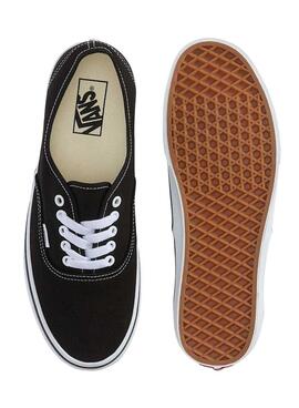 Chaussures Vans Authentic noires pour femme et homme.