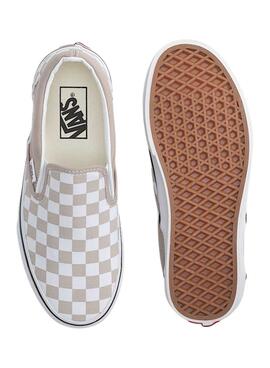 Chaussures Vans Classic Slip-On Checkerboard beige pour femme