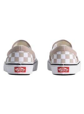 Chaussures Vans Classic Slip-On Checkerboard beige pour femme