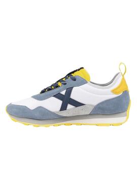 Chaussures Munich UM 91 blanches et bleues pour homme