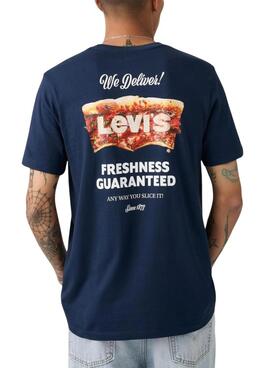 T-shirt Levi's Pizza bleue marine pour homme