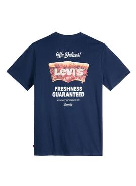 T-shirt Levi's Pizza bleue marine pour homme