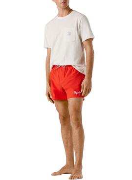 Maillot de bain Pepe Jeans Solid rouge pour homme