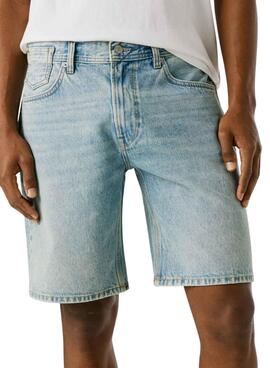 Bermudes Pepe Jeans Tom en denim clair pour homme.
