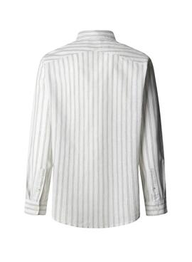 Chemise à rayures Pepe Jeans Phountain blanc pour homme