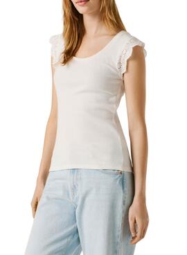 T-shirt Pepe Jeans Mireya blanc pour femme