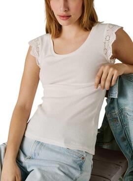 T-shirt Pepe Jeans Mireya blanc pour femme