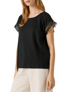 T-shirt Pepe Jeans Nain noir pour femme