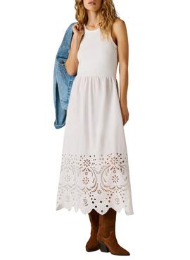 Robe Pepe Jeans Naomi blanche pour femme