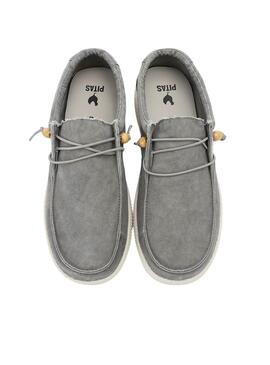 Chaussures Walkin Pitas Wallabi lavées gris pour hommes