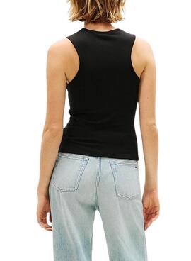 Haut Tommy Jeans Script Label noir pour femme