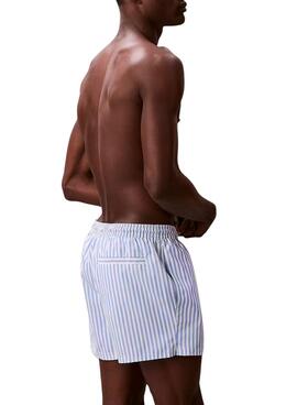 Maillot Calvin Klein Jeans Penny Stripe bleu pour homme