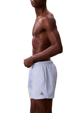 Maillot Calvin Klein Jeans Penny Stripe bleu pour homme