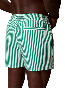 Maillot de bain Calvin Klein Jeans Penny Stripe vert pour homme