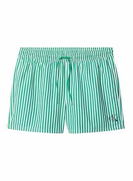 Maillot de bain Calvin Klein Jeans Penny Stripe vert pour homme