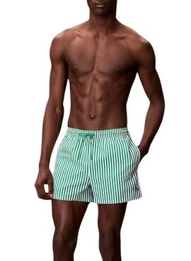 Maillot de bain Calvin Klein Jeans Penny Stripe vert pour homme