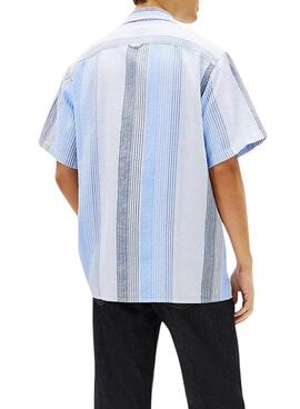 Chemise Tommy Jeans Stripe bleue pour homme
