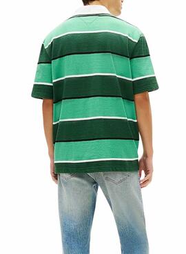 Polo Tommy Jeans Rugby vert pour homme