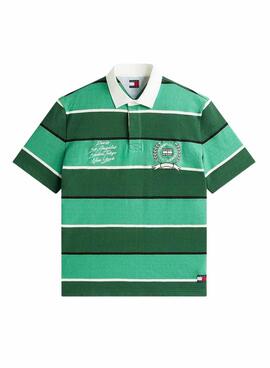 Polo Tommy Jeans Rugby vert pour homme