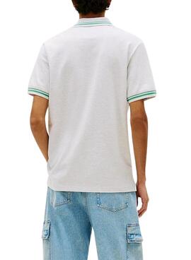 Polo Tommy Jeans Tipped gris pour homme.