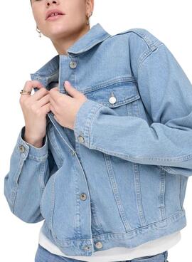 Veste en jean Only Harper boxy lavée claire pour femme